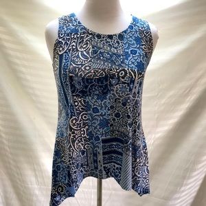 Sleeveless top in blue paisley from Dressbarn P/M